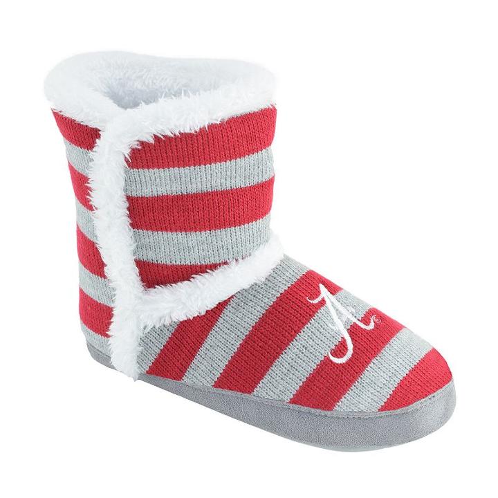 Women's Alabama Crimson Tide Striped Boot Slippers, Size: Medium, Team