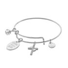 Love This Life Gotta Have Faith Charm Bangle Bracelet, Women's, Silver