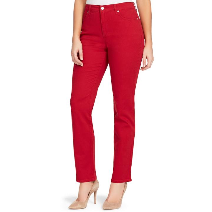 Women's Gloria Vanderbilt Amanda Classic High Waisted Tapered Jeans, Size: 12 Avg/reg, Red