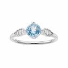 Lc Lauren Conrad 10k White Gold Blue Topaz & 1/10 Carat T.w. Diamond Ring, Women's, Size: 9