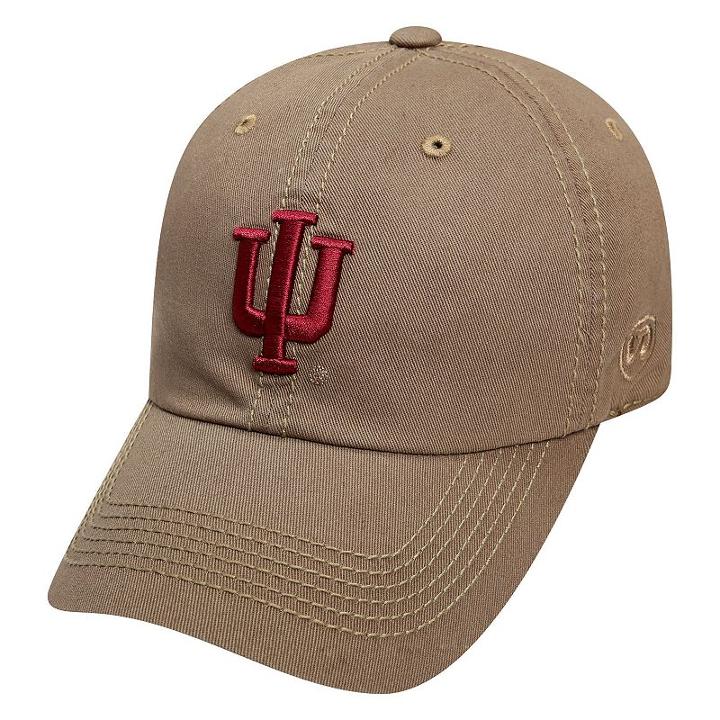 Adult Top Of The World Indiana Hoosiers Crew Adjustable Cap, Men's, Beig/green (beig/khaki)