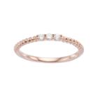 Simply Vera Vera Wang 14k Gold 1/10 Carat T.w. Diamond 3-stone Twist Anniversary Ring, Women's, Size: 6, White