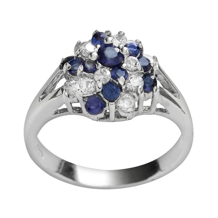 Rhodium-plated Sterling Silver Cubic Zirconia Ring, Adult Unisex, Size: 6, Grey