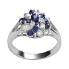 Rhodium-plated Sterling Silver Cubic Zirconia Ring, Adult Unisex, Size: 6, Grey