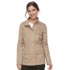 Women's Croft & Barrow&reg; Elastic Waist Utility Jacket, Size: Xs, Med Grey