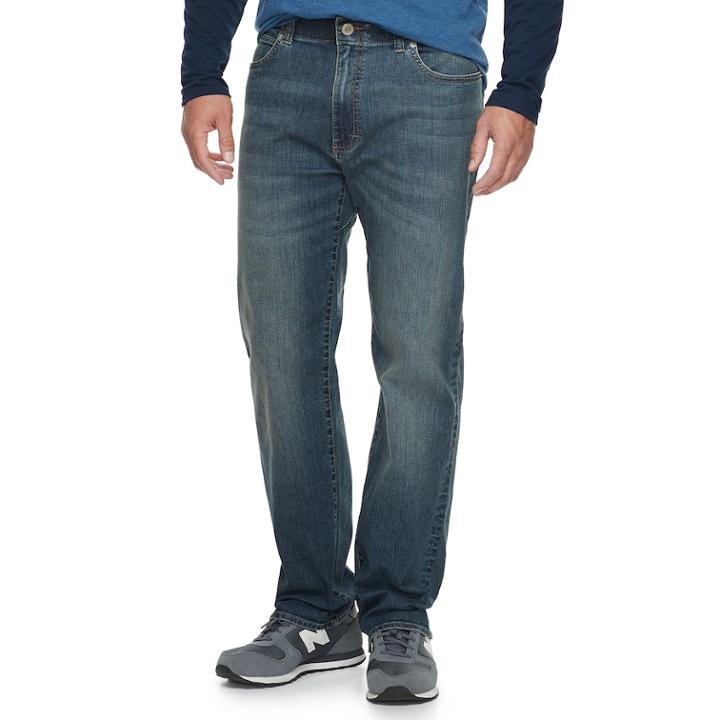 Big & Tall Lee Extreme Motion Relaxed Straight Jeans, Men's, Size: 44x34, Dark Blue