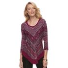 Women's Croft & Barrow&reg; Printed Scoopneck Top, Size: Xl, Dark Pink
