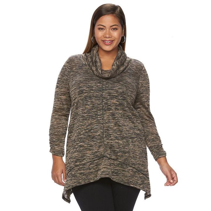 Plus Size French Laundry Space-dyed Cowlneck Top, Women's, Size: 2xl, Beige Oth