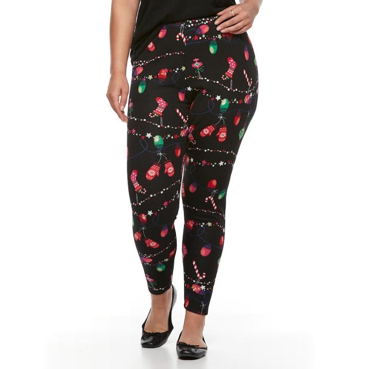 Plus Size French Laundry Christmas Printed Legging, Women's, Size: 1xl, Oxford
