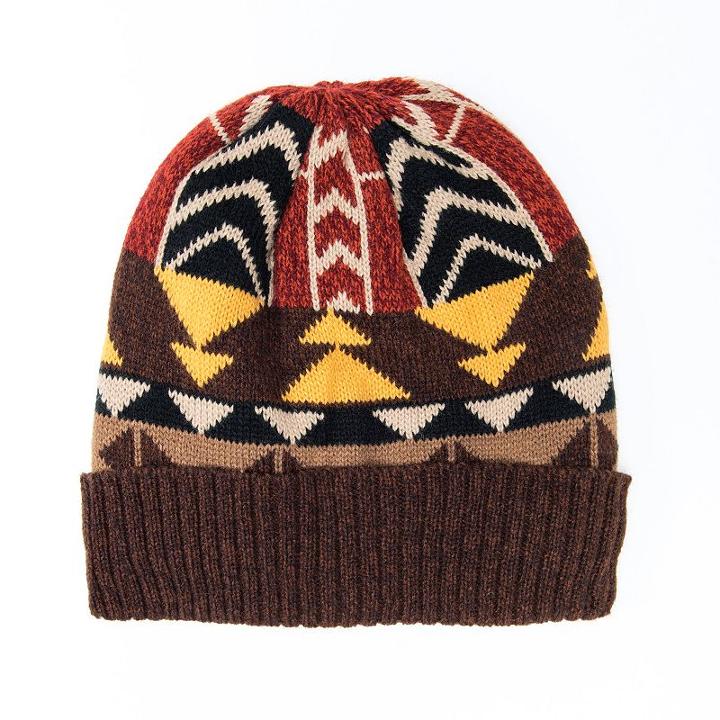 Women's Muk Luks Gaucho Geometric Beanie, Brown