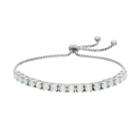 Sterling Silver Lab-created Opal Bolo Bracelet, Women's, White