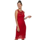 Juniors' Liberty Love Lace Bodycon Dress, Teens, Size: Medium, Dark Red