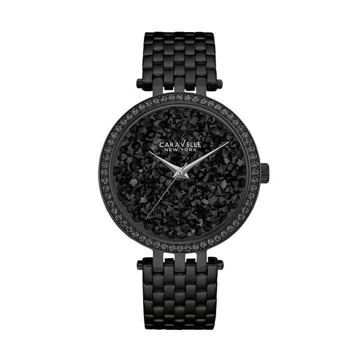 Caravelle New York By Bulova Women's Crystal Stainless Steel Watch, Black