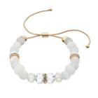 White Beaded Lariat Bracelet, Women's