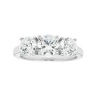 14k White Gold 2 1/2 Carat T.w. Lab-created Moissanite 3-stone Anniversary Ring, Women's, Size: 5