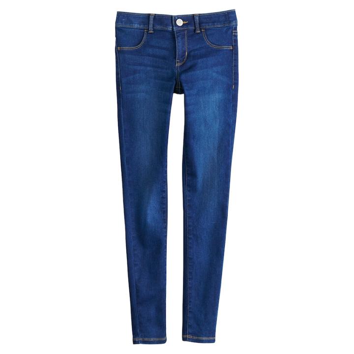 Girls 7-16 & Plus Size So&reg; Constructed Ultimate Jeggings, Size: 12, Dark Blue