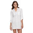 Women's Apt. 9&reg; Roll-tab Slubbed Cover-up, Size: Xxl, White