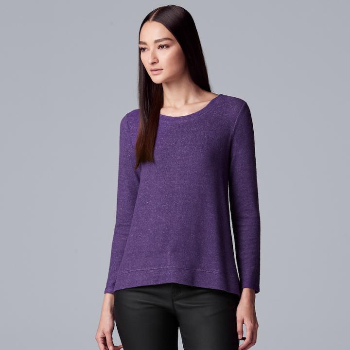 Women's Simply Vera Vera Wang Trapeze High-low Hem Top, Size: Xxl, Drk Purple