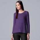 Women's Simply Vera Vera Wang Trapeze High-low Hem Top, Size: Xxl, Drk Purple