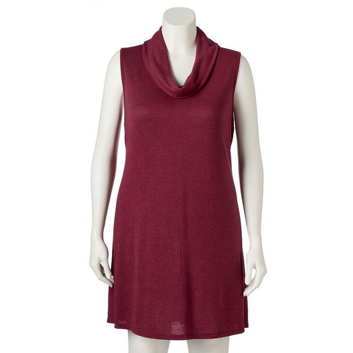 Juniors' Plus Size Almost Famous Cowlneck Hatchi Swing Dress, Girl's, Size: 3xl, Ovrfl Oth