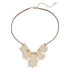 White Simulated Drusy Faux Suede Necklace, Women's