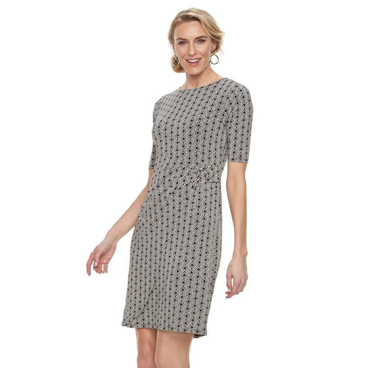 Women's Dana Buchman Faux-wrap Dress, Size: Large, Dark Beige