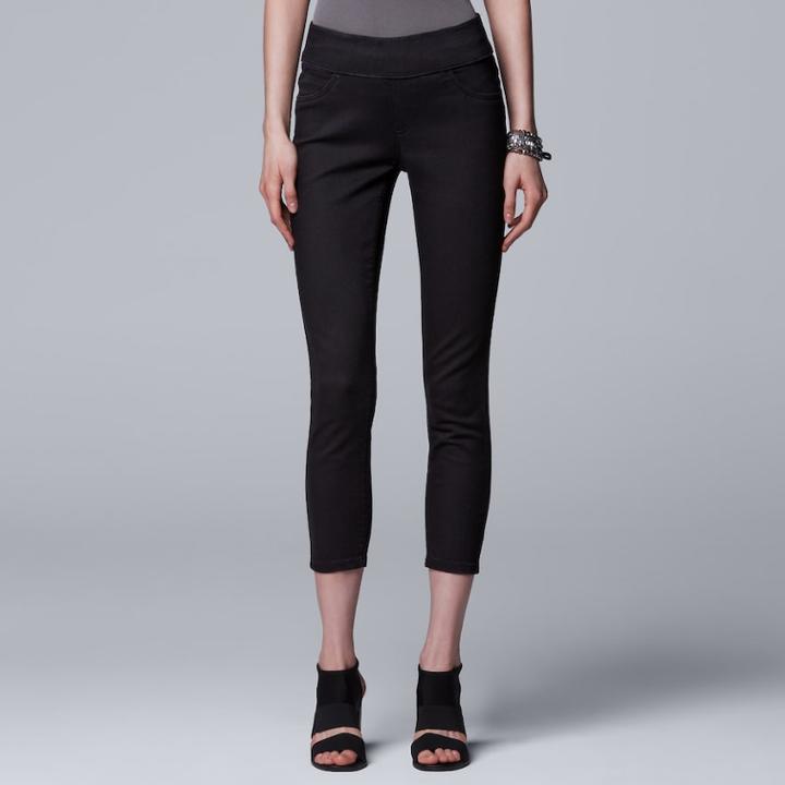 Women's Simply Vera Vera Wang Pull-on Capri Jeggings, Size: 0, Black