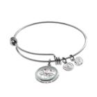 Love This Life Crystal Grandmother Floating Charm Bangle Bracelet, Women's, Grey