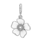 Laura Ashley Botanical Collection Sterling Silver White Flower Charm, Women's, Grey