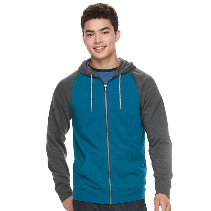 Men's Urban Pipeline&reg; Fleece Raglan Hoodie, Size: Medium, Dark Blue