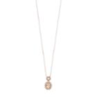 10k Rose Gold 1/6 Carat T.w. Diamond & Morganite Oval Pendant Necklace, Women's, Size: 18, Pink