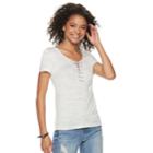 Juniors' So&reg; Lace-up Tee, Teens, Size: Xs, White