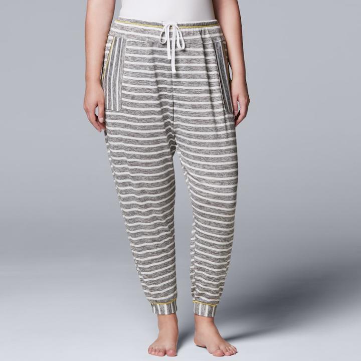 Plus Size Simply Vera Vera Wang Waking Hours Cropped Pant, Women's, Size: 1xl, Grey