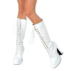 Adult Lace-up Costume Boots, Size: 8, White