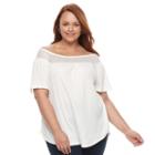Plus Size French Laundry Off Shoulder Peasant Top, Women's, Size: 3xl, White Oth