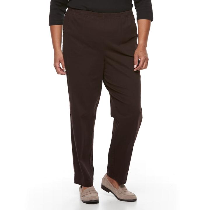 Plus Size Croft & Barrow&reg; Twill Pull-on Pants, Women's, Size: 3x Short, Dark Brown