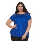 Plus Size Apt. 9&reg; Embellished Bar Back Tee, Women's, Size: 0x, Blue