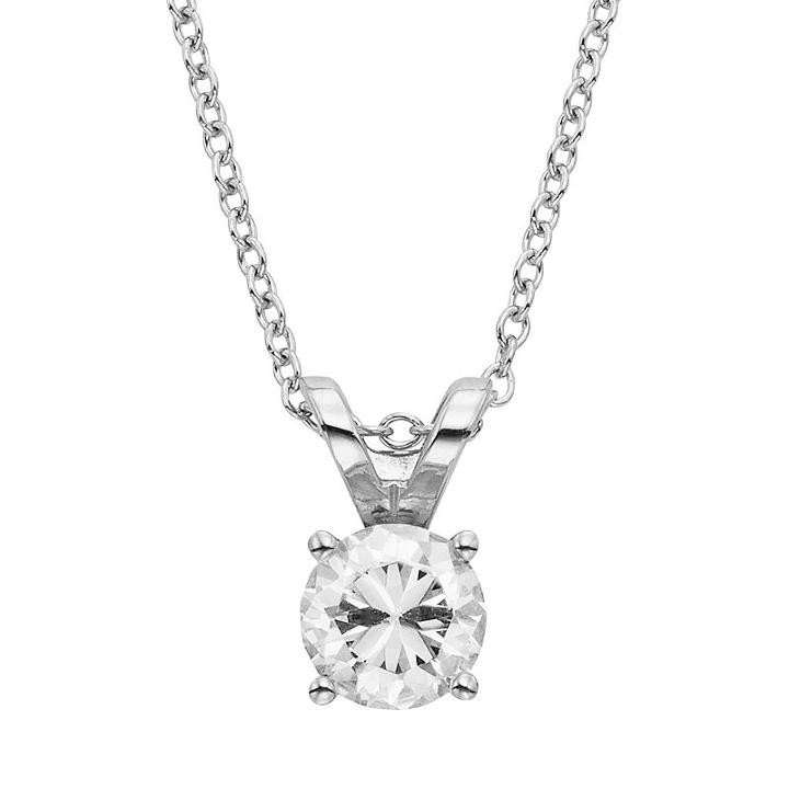 1/2 Carat T.w. Igl Certified Diamond 18k Gold Solitaire Pendant Necklace, Women's, Size: 18, White