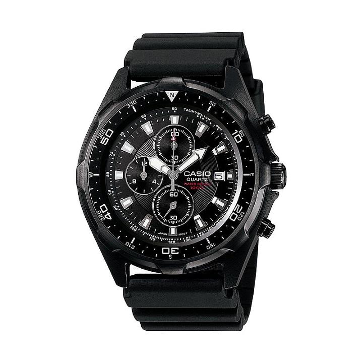 Casio Men's Sports Chronograph Watch - Amw330b-1a, Black, Durable