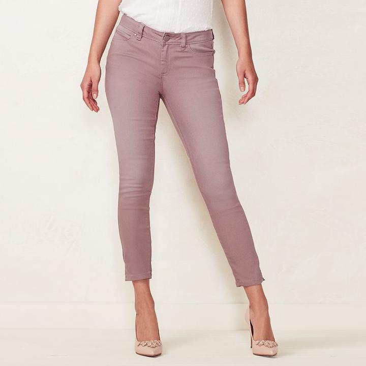 Women's Lc Lauren Conrad Colored Skinny Capri Jeans, Size: 2, Med Purple