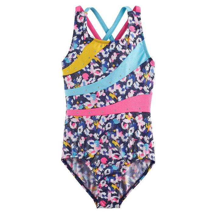 Girls 4-14 Jacques Moret Cool Spots Printed Leotard, Size: Medium, Brown Over