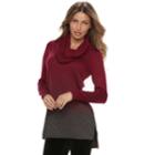 Women's Apt. 9&reg; Ombre Removeable Cowlneck Sweater, Size: Xl, Red