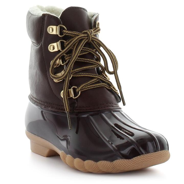 Seven7 J-hawk Women's Waterproof Duck Boots, Girl's, Size: 6, Brown