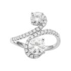 Forever Brilliant 14k White Gold 1 3/4 Carat T.w. Lab-created Moissanite 2-stone Ring, Women's, Size: 8