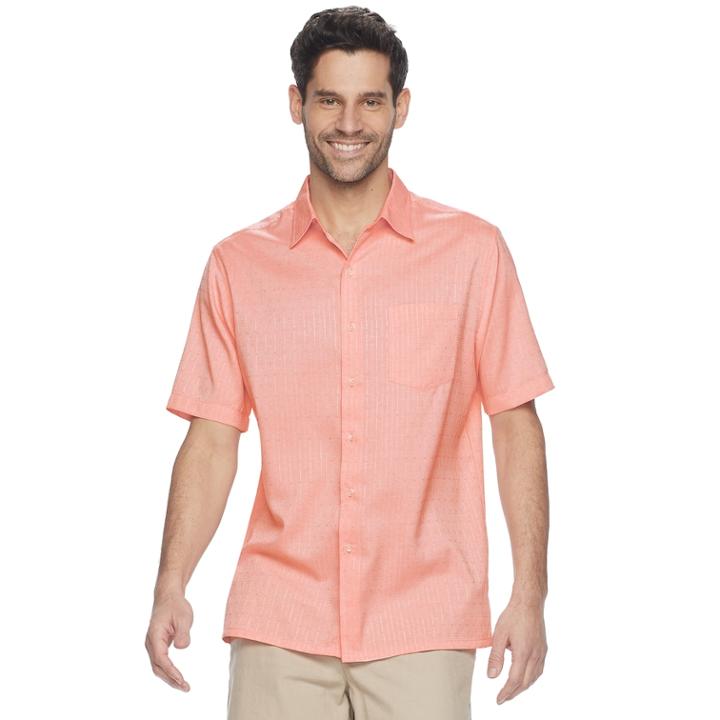 Men's Croft & Barrow Microfiber Button-down Shirt, Size: Large, Brt Pink