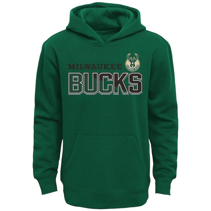 Boys 8-20 Milwaukee Bucks Fleece Hoodie, Size: Xl 18-20, Green