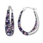 Confetti Purple Crystal Inside Out U-hoop Earrings, Women's