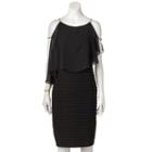 Women's Scarlett Shutter Stripe Cold-shoulder Sheath Dress, Size: 6, Black