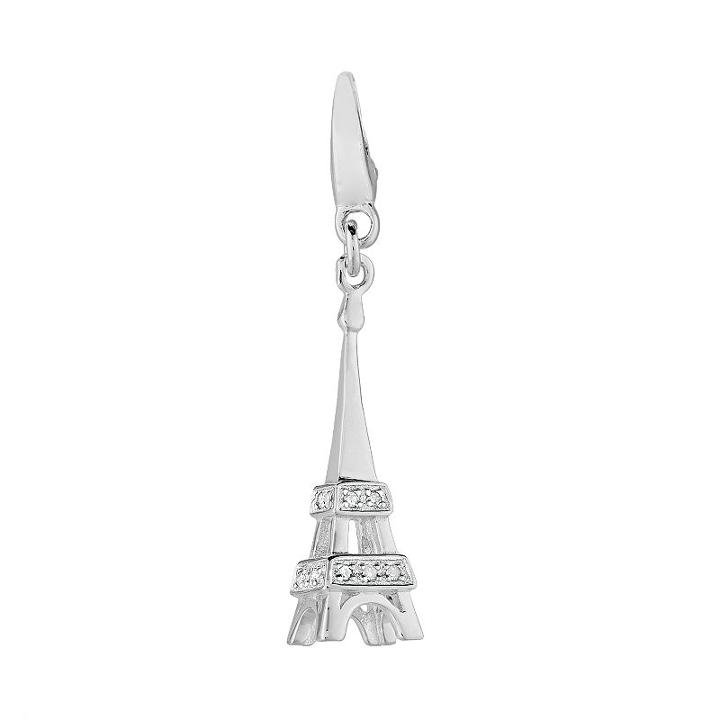 Sterling Silver 1/10-ct. T.w. Diamond Accent Eiffel Tower Charm, Women's, Grey
