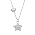 Crystal Silver-plated Star Pendant Necklace, Women's, Size: 18, White